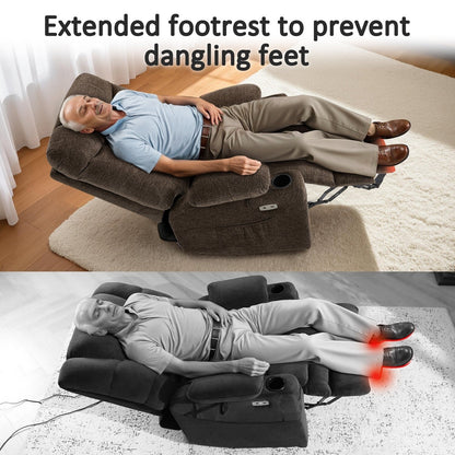 Poltrona reclinabile elettrica per anziani, in tessuto