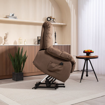 Poltrona reclinabile elettrica per anziani, poltrona reclinabile resistente con meccanismo di movimento di sicurezza e rivestimento confortevole