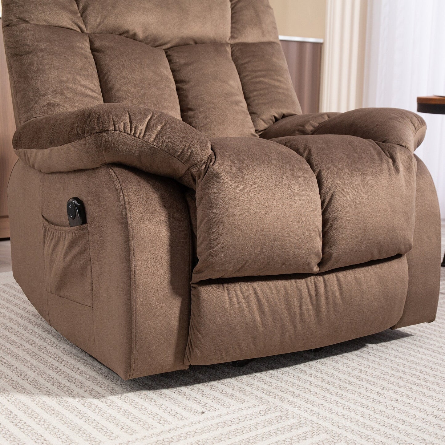 Poltrona reclinabile elettrica per anziani, poltrona reclinabile resistente con meccanismo di movimento di sicurezza e rivestimento confortevole
