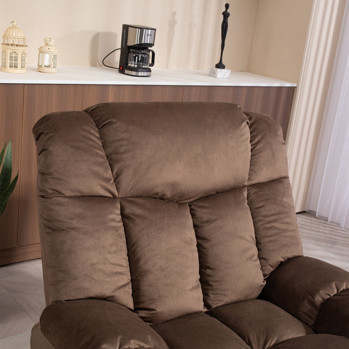 Poltrona reclinabile elettrica per anziani, poltrona reclinabile resistente con meccanismo di movimento di sicurezza e rivestimento confortevole