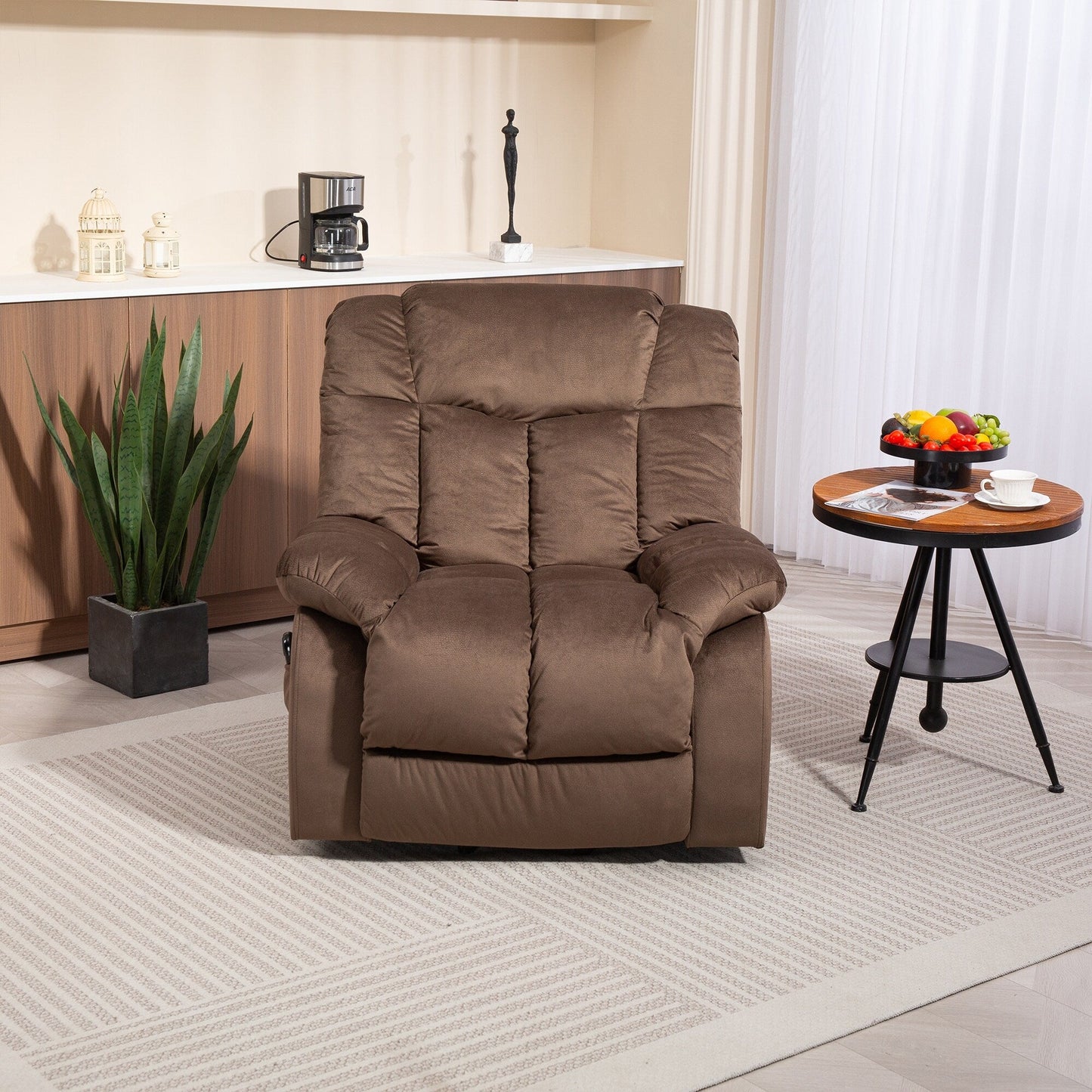 Poltrona reclinabile elettrica per anziani, poltrona reclinabile resistente con meccanismo di movimento di sicurezza e rivestimento confortevole