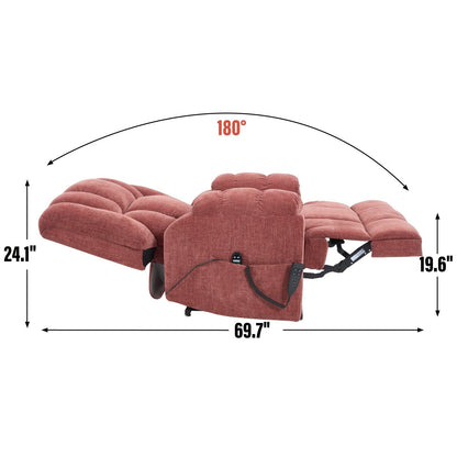 Poltrona reclinabile elettrica con doppio motore, massaggio e calore (ciniglia)