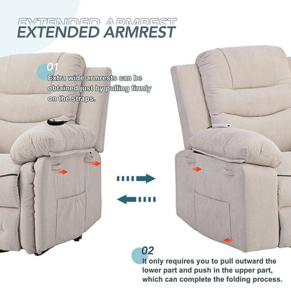 Poltrona reclinabile elettrica con massaggio termico e tasca portaoggetti