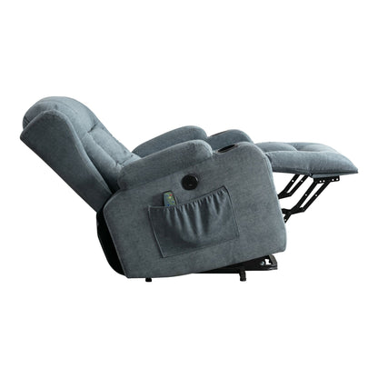 Poltrona reclinabile elettrica con massaggio vibrante, riscaldamento, porta USB e tasche laterali portaoggetti