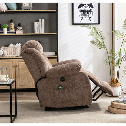 Poltrona reclinabile a dondolo, girevole a 360°, manuale, di grandi dimensioni, per soggiorno