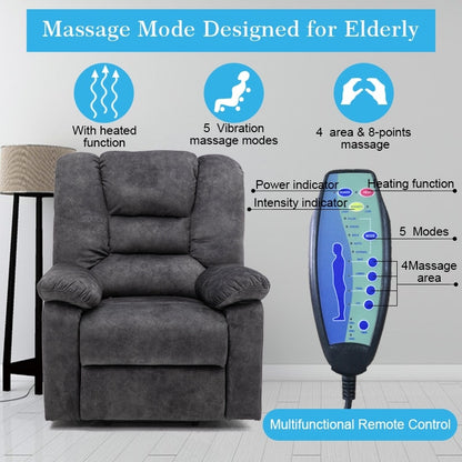 Poltrona reclinabile elettrica con funzione di massaggio e riscaldamento e porta di ricarica USB
