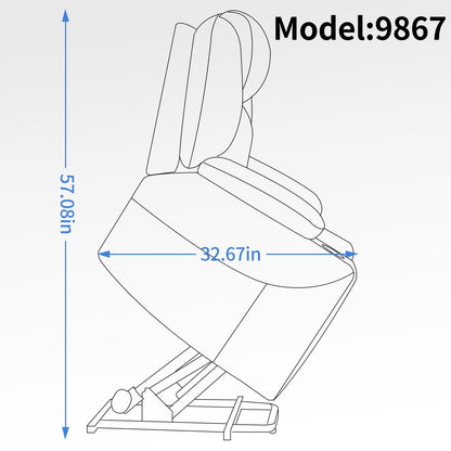 Poltrona reclinabile elettrica con massaggio a 8 punti, riscaldamento lombare, doppia ricarica USB e portabicchieri in acciaio inossidabile