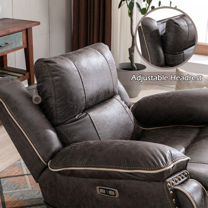 Poltrona confortevole Power Lift con riscaldamento massaggiante, portabicchieri e porta USB