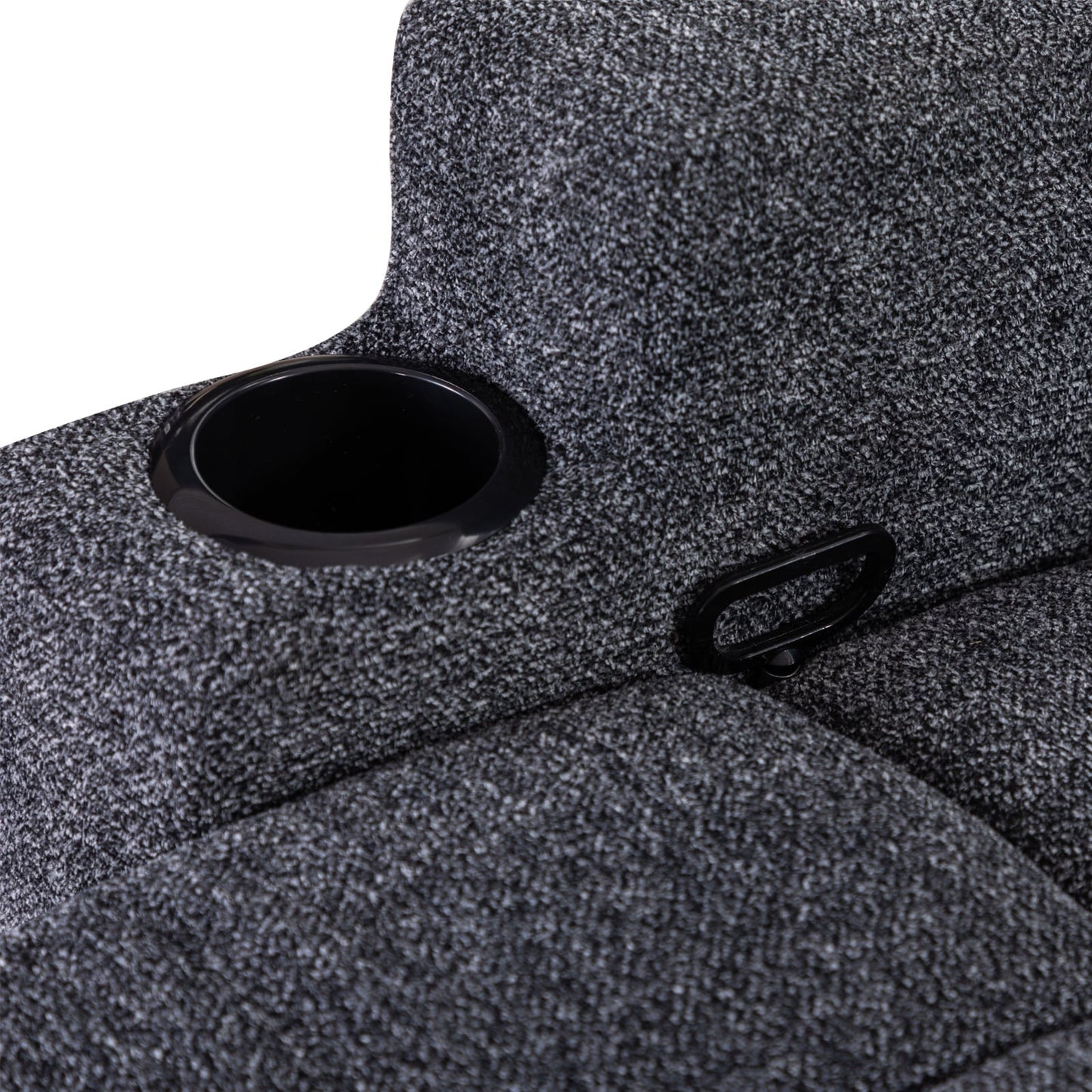 Poltrona reclinabile manuale con massaggio e riscaldamento, divano con 2 portabicchieri, tessuto traspirante