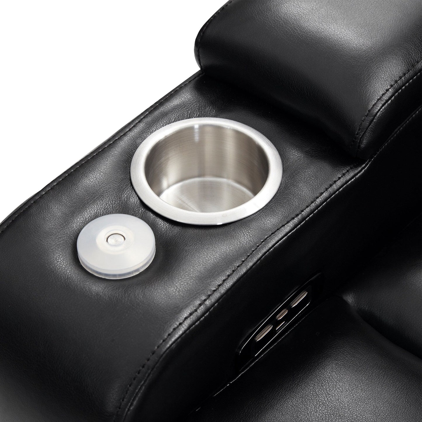 Poltrona reclinabile Nestfair Power Motion con 2 portabicchieri e tavolino girevole a 360°