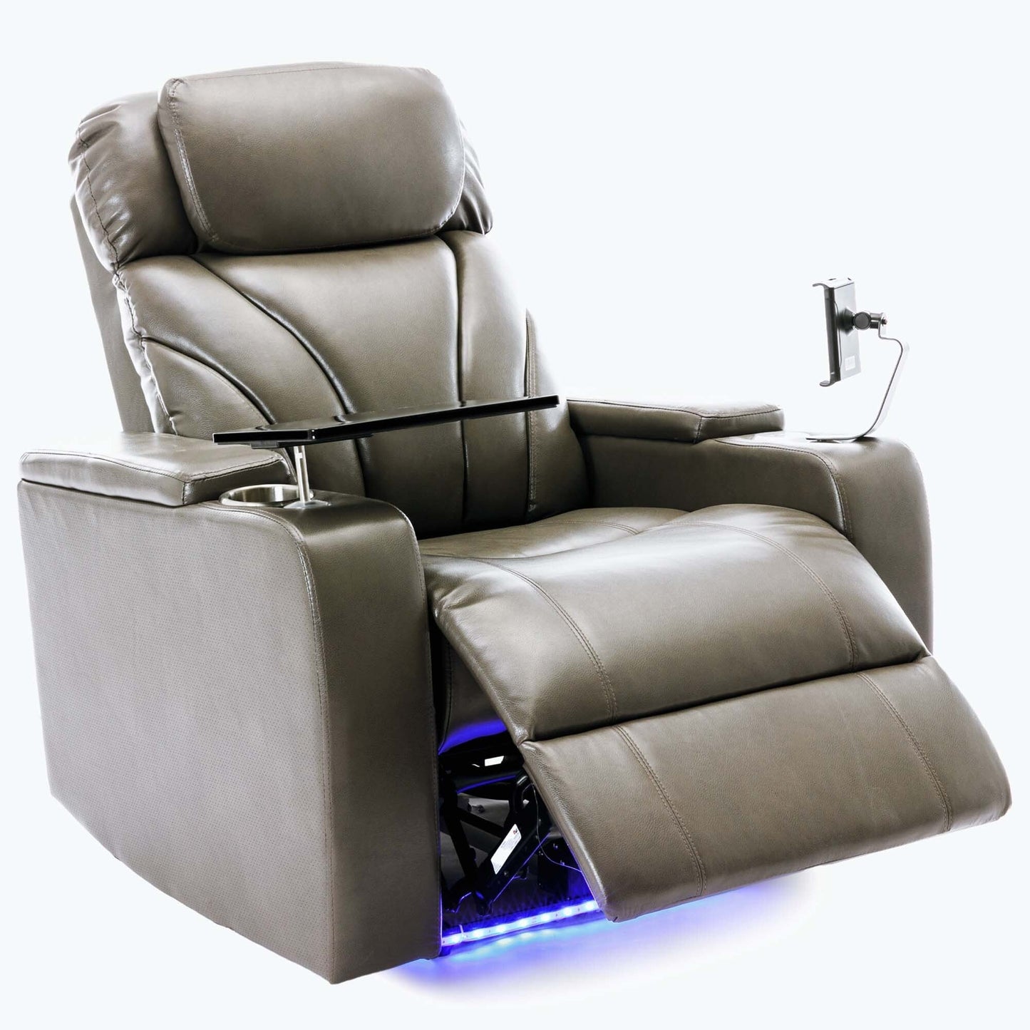 Poltrona reclinabile Power Motion con porta di ricarica USB e bracciolo nascosto, con pratico portabicchieri e stereo