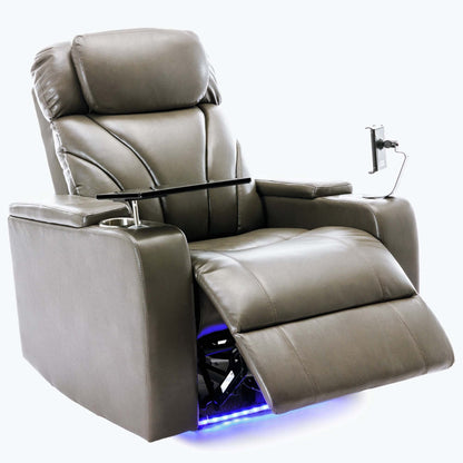 Poltrona reclinabile Power Motion con porta di ricarica USB e bracciolo nascosto, con pratico portabicchieri e stereo