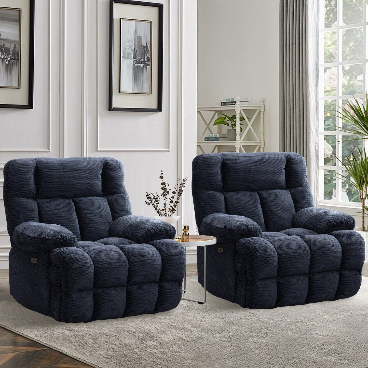 Poltrona reclinabile elettrica di grandi dimensioni, poltrona reclinabile Big Man extra large a gravità zero per soggiorno con porta USB 43L*39W*43H