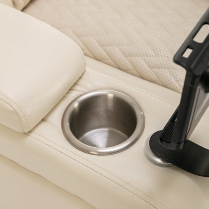 Poltrona reclinabile elettrica con rotazione di 270°, vassoio, porta USB e portabicchieri