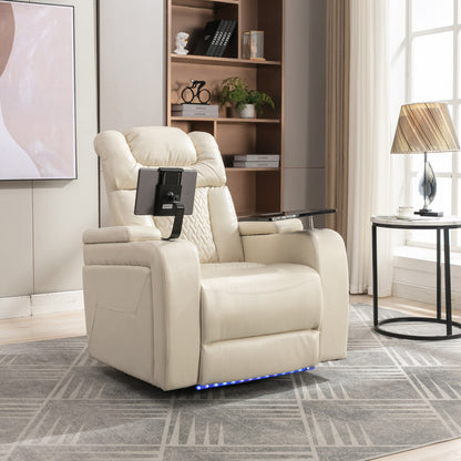 Poltrona reclinabile elettrica con rotazione di 270°, vassoio, porta USB e portabicchieri