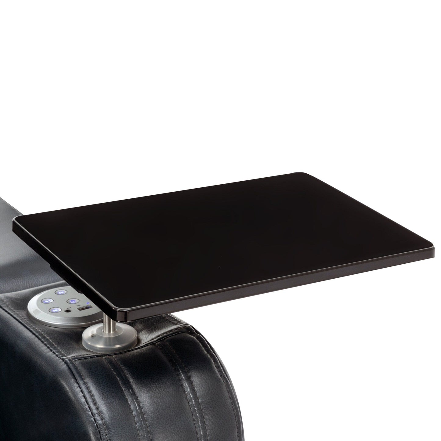 Poltrona reclinabile elettrica con portabicchieri refrigerante, altoparlante Bluetooth, luci LED, porte USB, tavolino e spazio nascosto