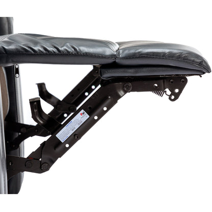 Poltrona reclinabile elettrica con portabicchieri refrigerante, altoparlante Bluetooth, luci LED, porte USB, tavolino e spazio nascosto