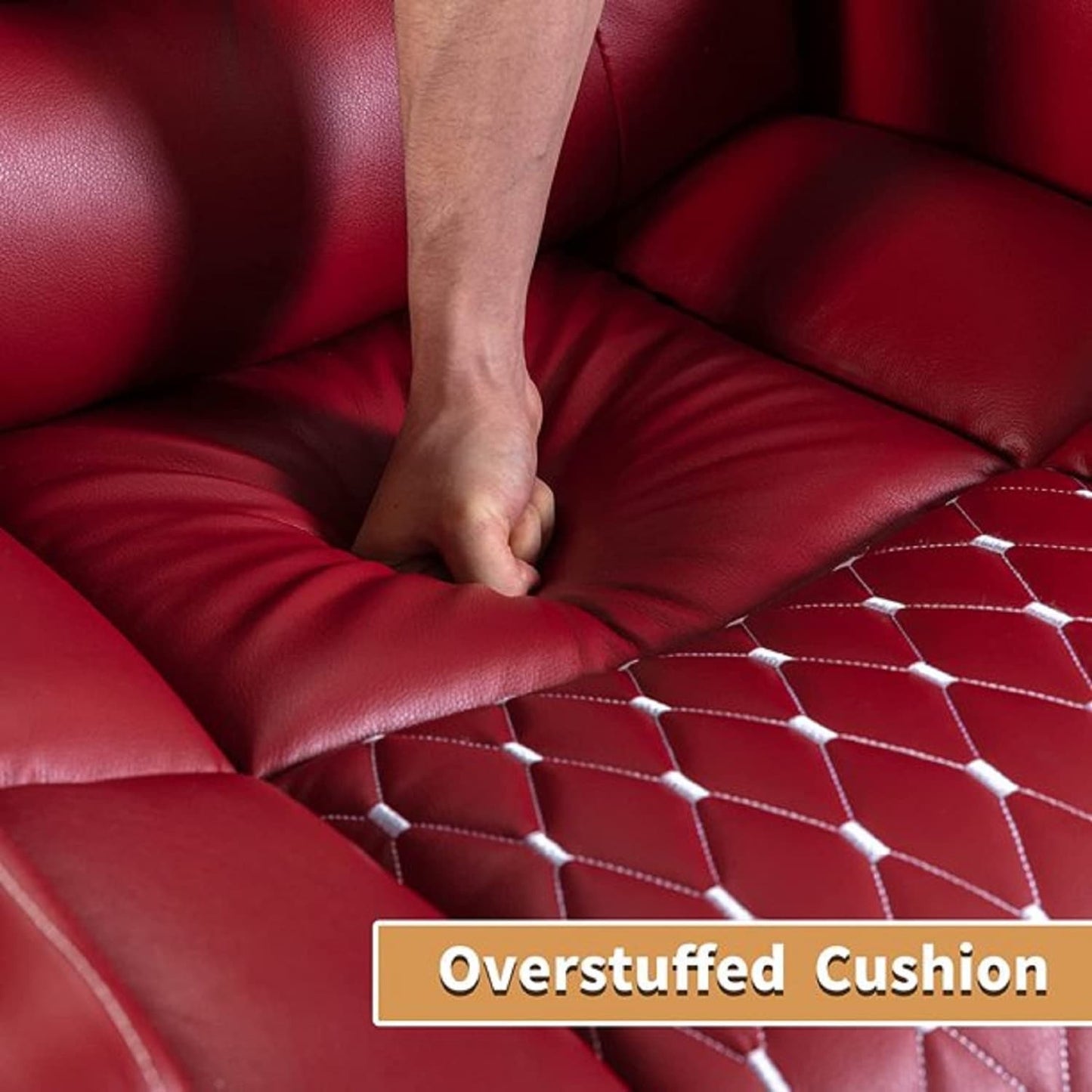 Divano reclinabile singolo imbottito elettrico per home theater con braccioli nascosti