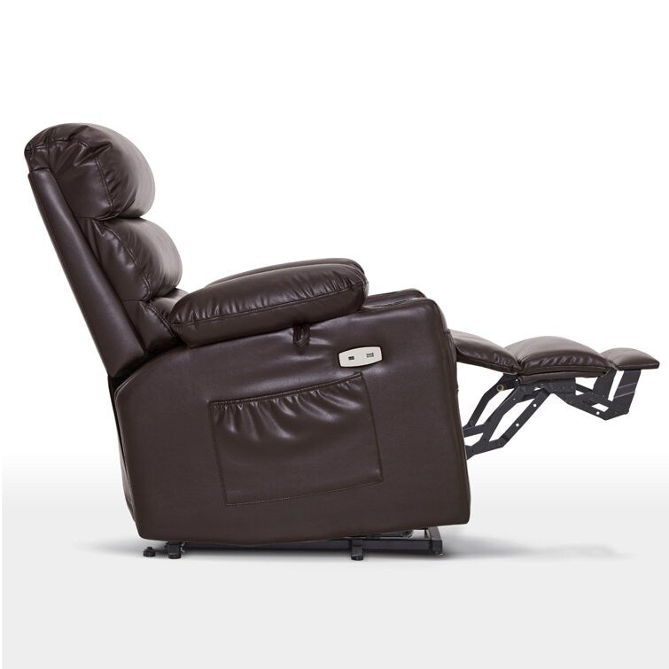 Poltrona reclinabile elettrica con massaggio vibrante e calore, in similpelle, 350 libbre