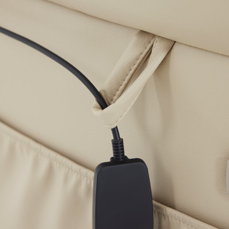 Poltrona reclinabile elettrica con massaggio vibrante e calore, in similpelle, 350 libbre