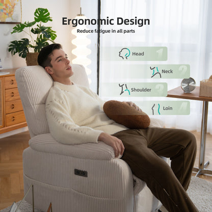 Poltrona reclinabile girevole elettrica con USB/tipo C, rotazione di 270°