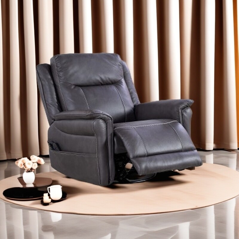 Poltrona reclinabile a dondolo girevole elettrica con motore OKIN, 8 punti di vibrazione, riscaldamento lombare, poggiapiedi estensibile, reclinazione infinita