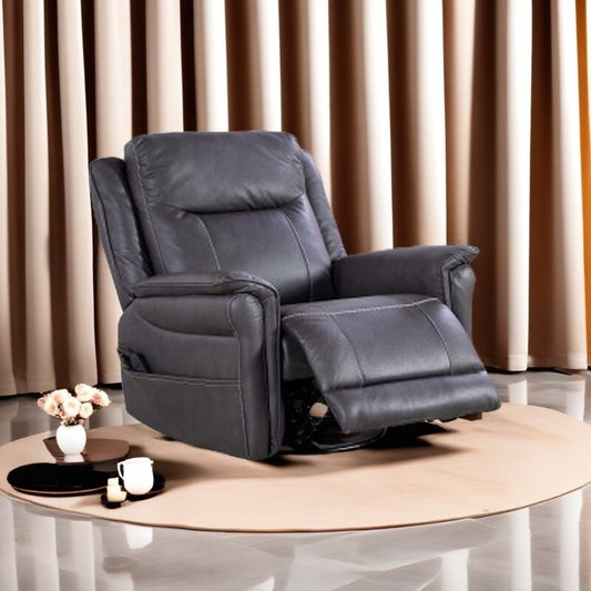 Poltrona reclinabile a dondolo girevole elettrica con motore OKIN, 8 punti di vibrazione, riscaldamento lombare, poggiapiedi estensibile, reclinazione infinita