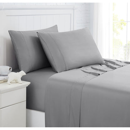 Set di lenzuola da letto di lusso premium in viscosa di bambù al 100%, 4 pezzi, con tasche extra profonde, da 21 pollici