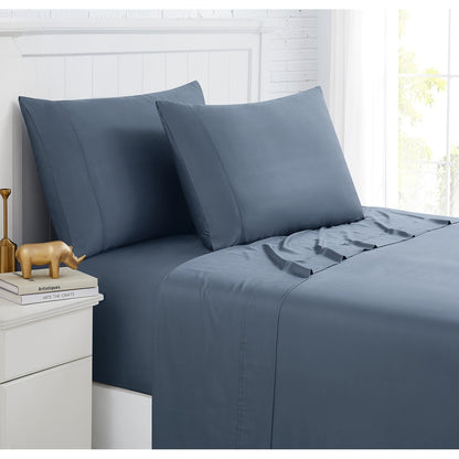 Set di lenzuola da letto di lusso premium in viscosa di bambù al 100%, 4 pezzi, con tasche extra profonde, da 21 pollici