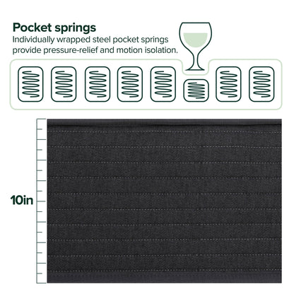 Materasso ibrido a molle insacchettate Priage by ZINUS da 10 pollici Comfort Essential