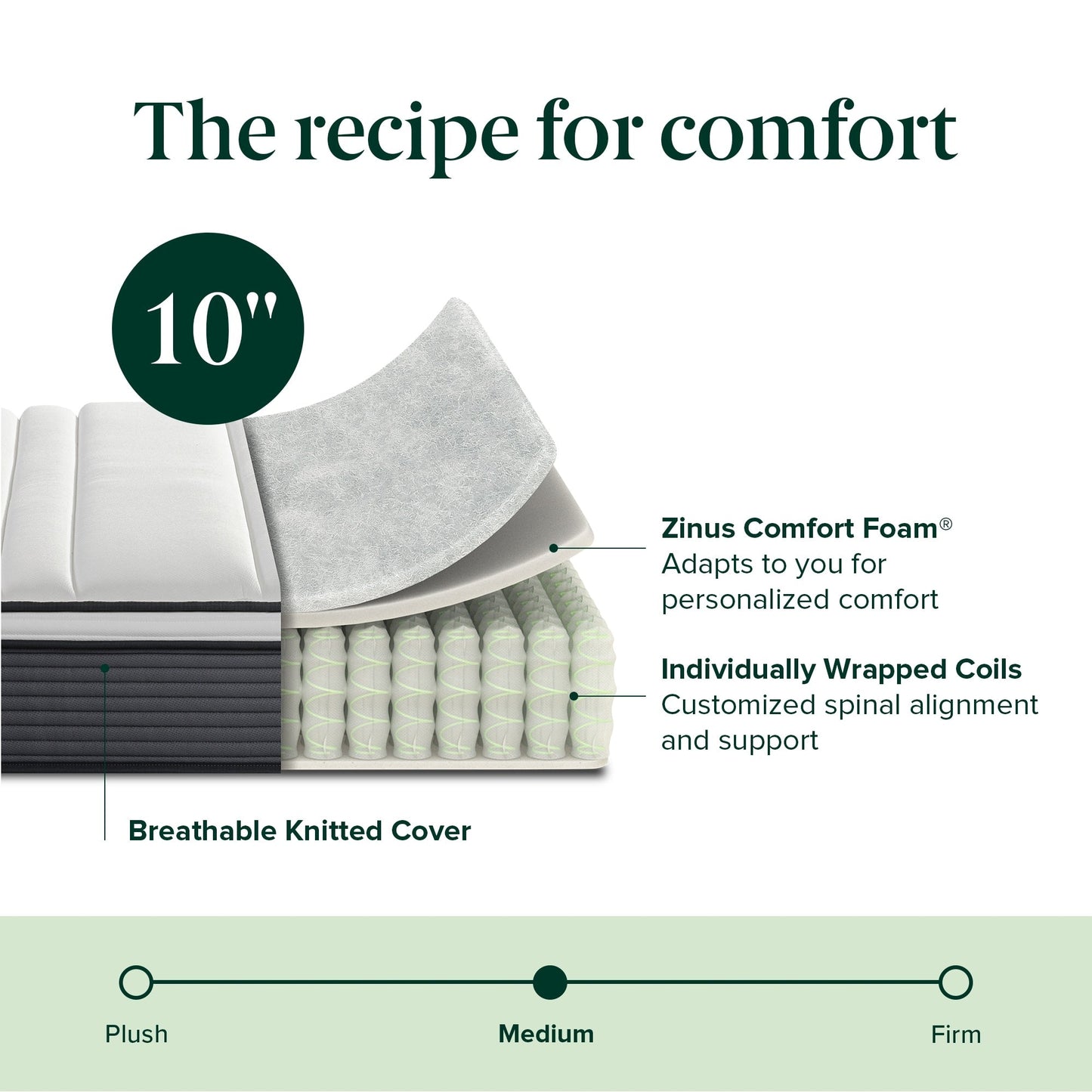 Materasso ibrido a molle insacchettate Priage by ZINUS 10 Support Plus