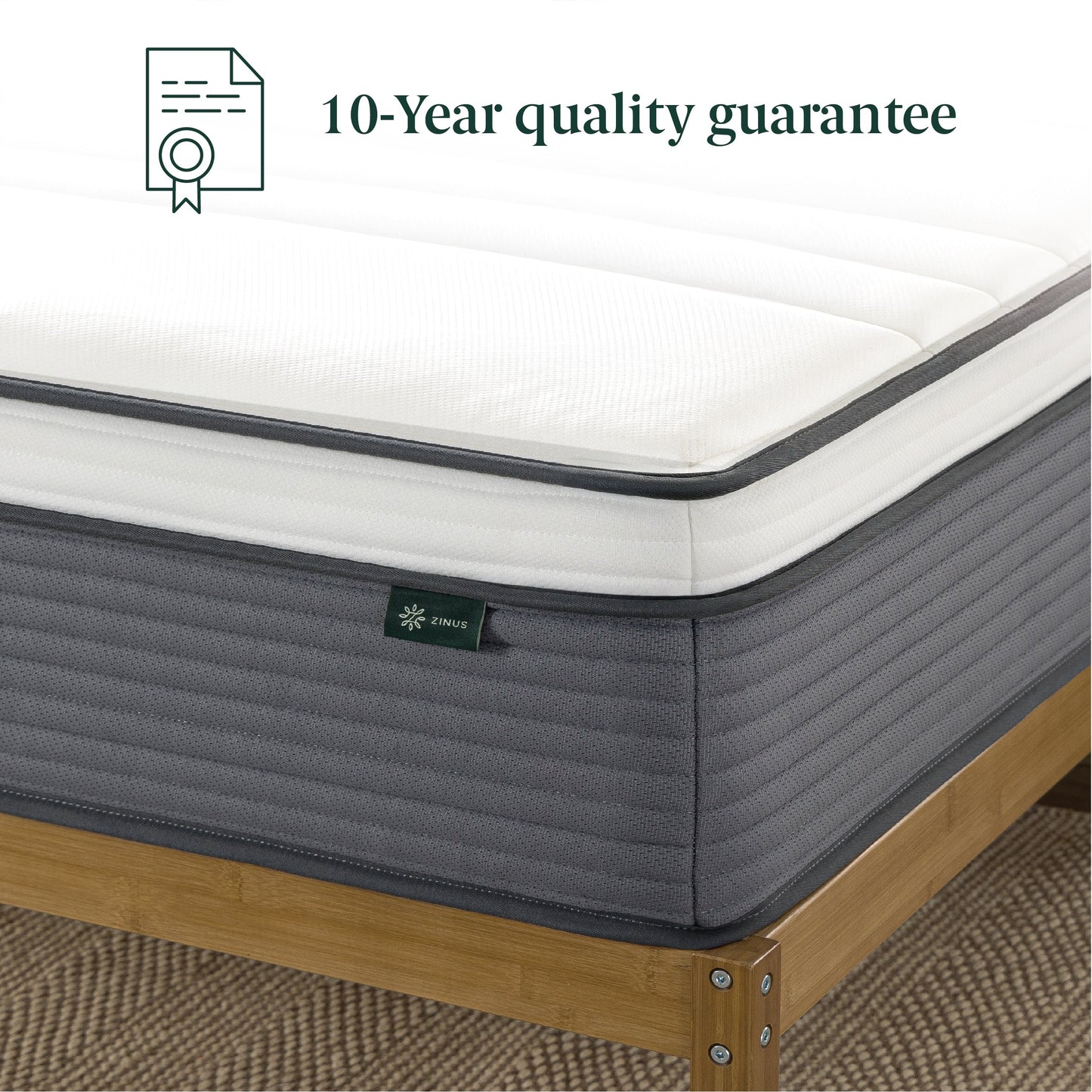 Materasso ibrido a molle insacchettate Priage by ZINUS da 12 pollici con supporto Plus