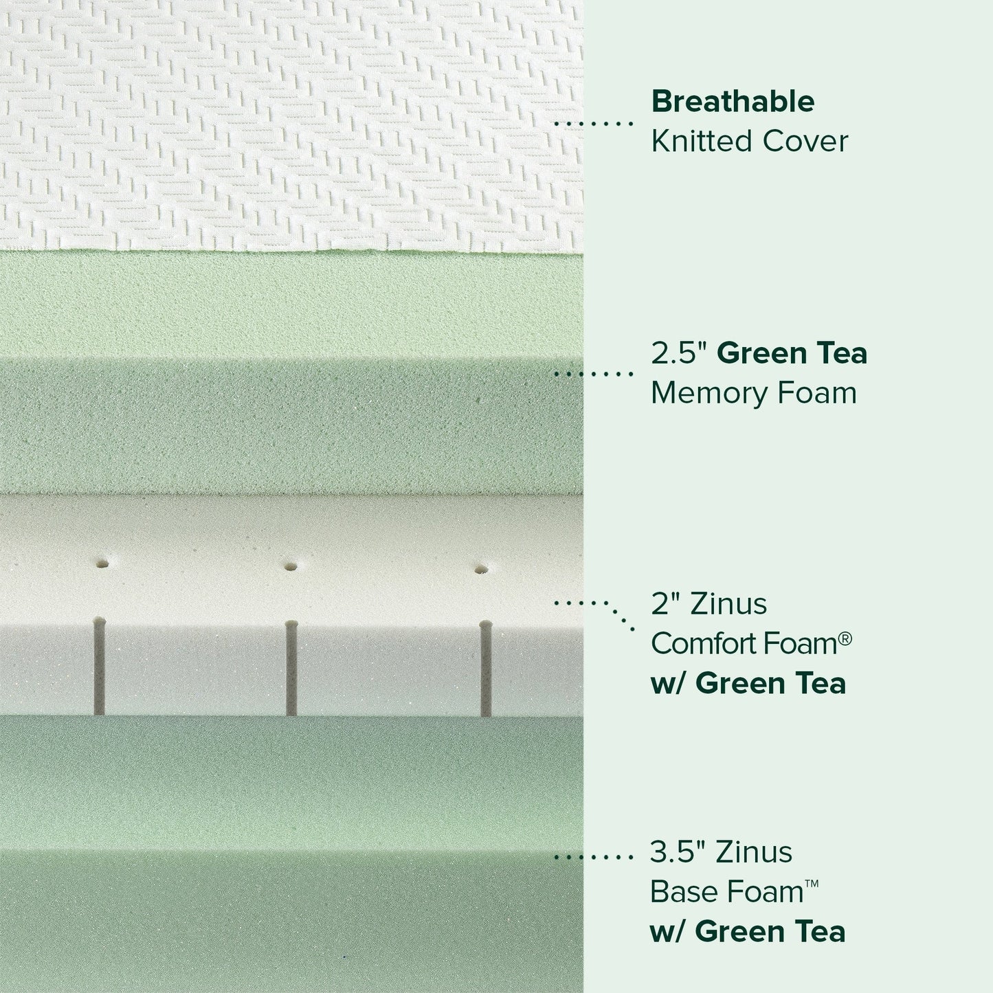 Materasso in memory foam Priage by ZINUS da 8 pollici Green Tea Luxe