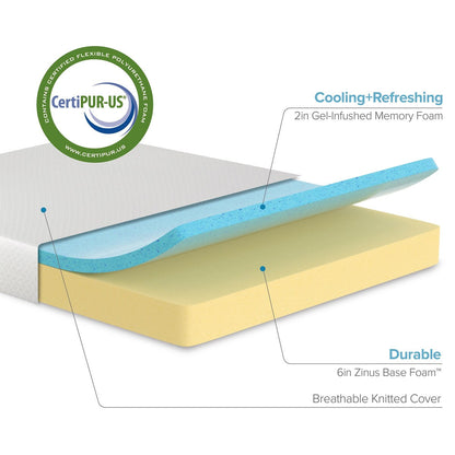 Materasso in memory foam Cool Mate al tè verde Priage by ZINUS da 8 pollici