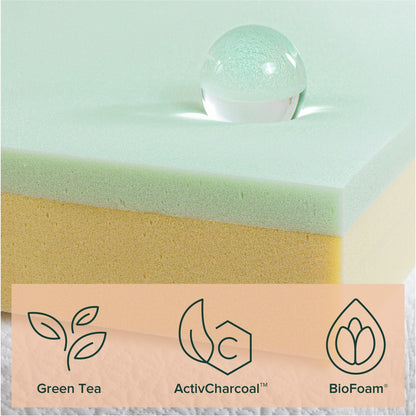 Materasso in memory foam Priage by ZINUS da 8 pollici con elementi al tè verde