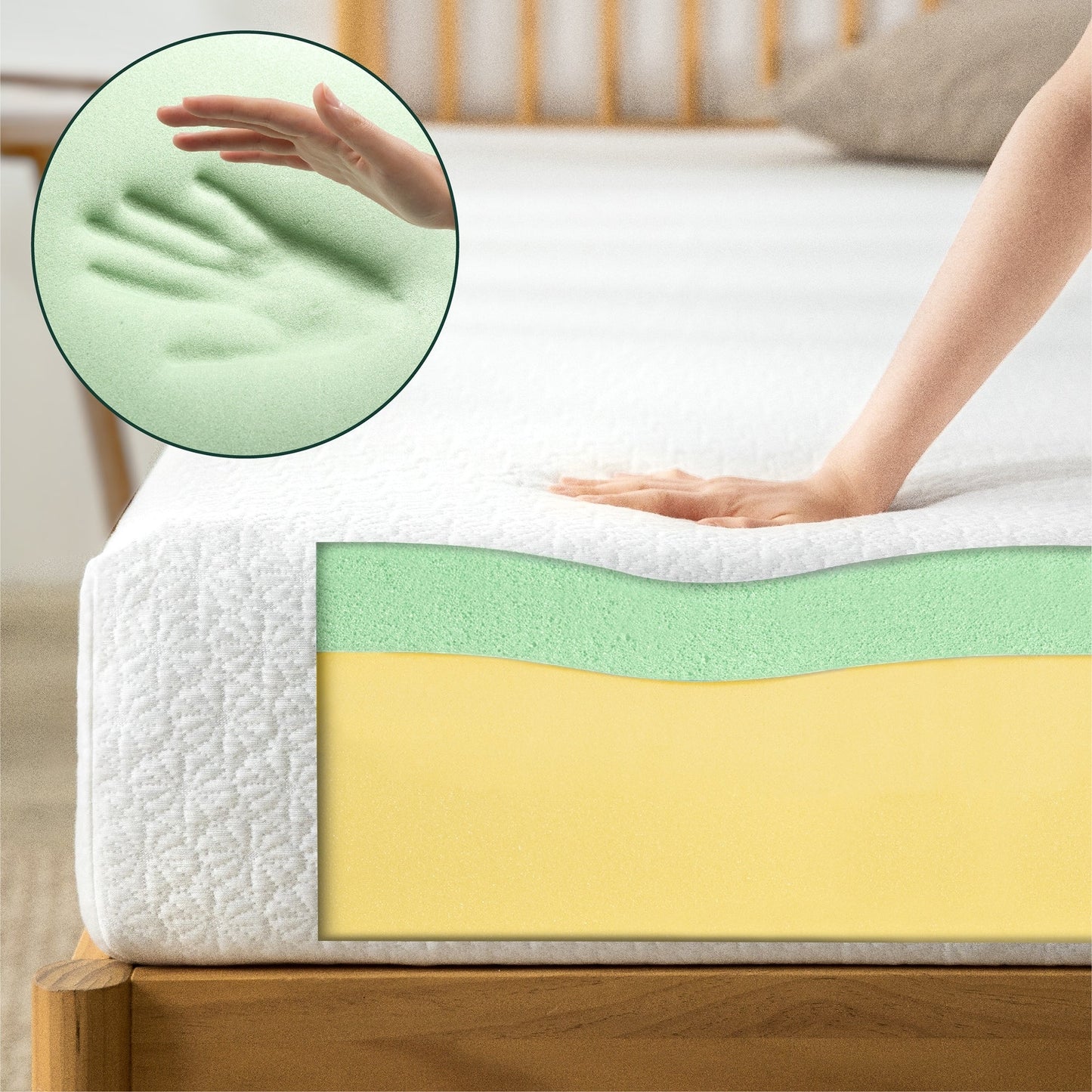 Materasso in memory foam Priage by ZINUS da 8 pollici con elementi al tè verde