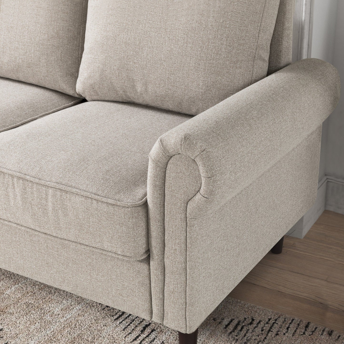 Priage by ZINUS Divano Madison imbottito color beige farina d'avena