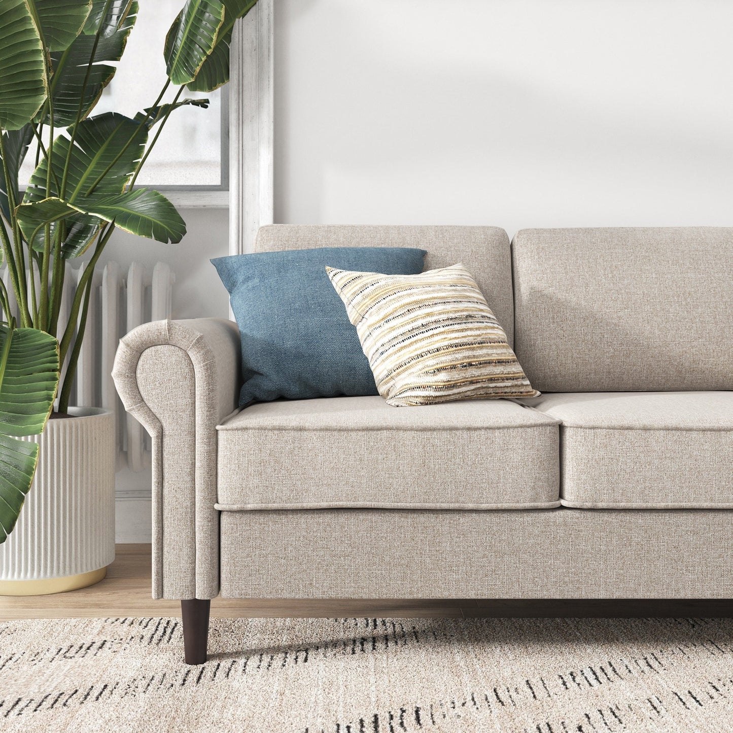 Priage by ZINUS Divano Madison imbottito color beige farina d'avena