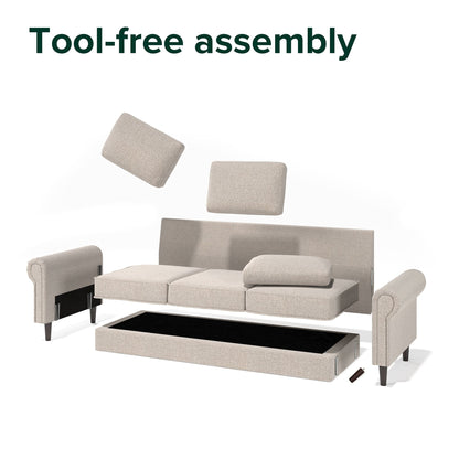 Priage by ZINUS Divano Madison imbottito color beige farina d'avena