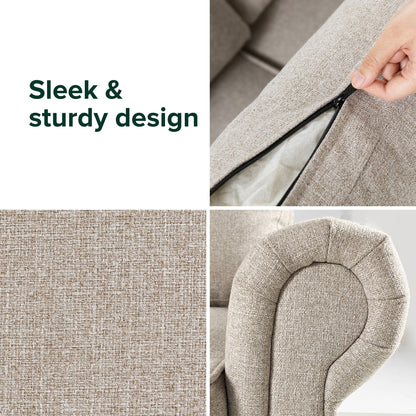 Priage by ZINUS Divano Madison imbottito color beige farina d'avena