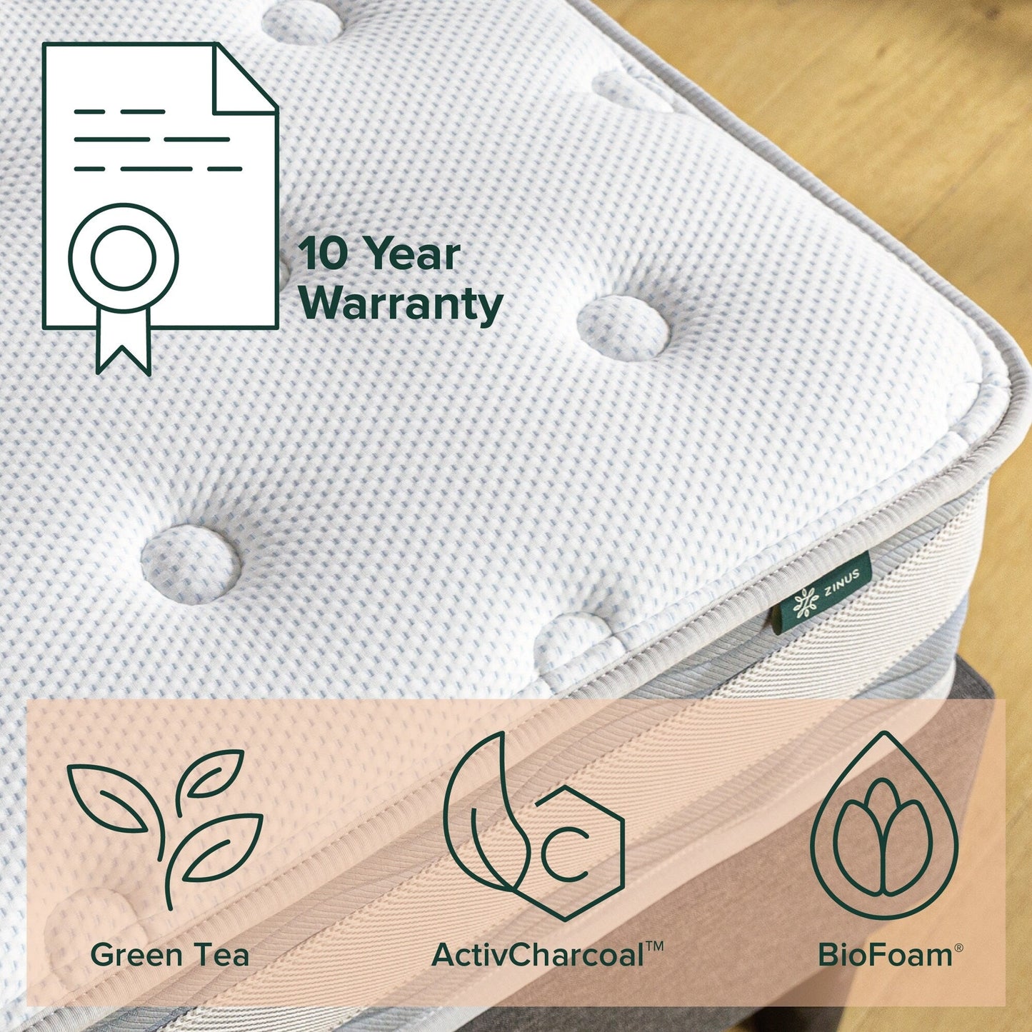 Materasso ibrido in memory foam con infusione di gel Priage by Zinus da 10 pollici