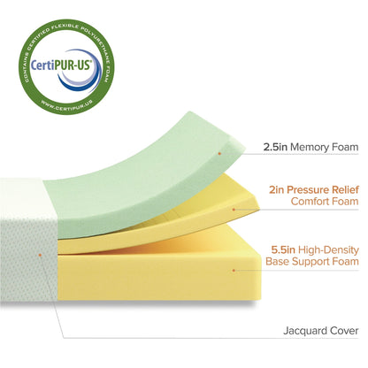 Materasso in memory foam al tè verde Priage by Zinus da 10 pollici