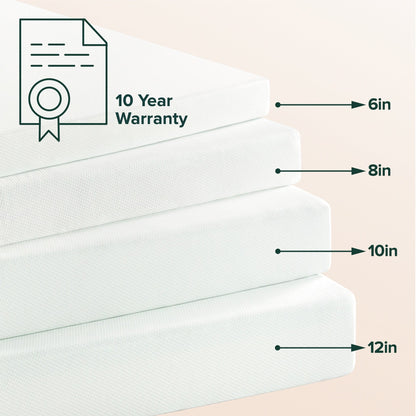 Materasso in memory foam al tè verde Priage by Zinus da 10 pollici