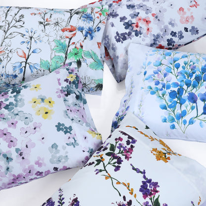 Set di lenzuola con tasche profonde e stampa floreale Azores Home con piatto oversize