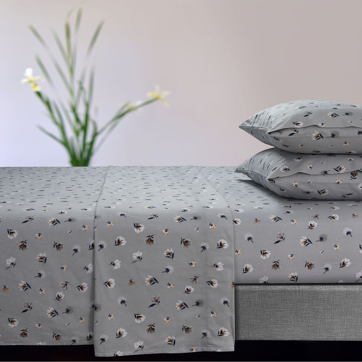 Set di lenzuola con tasche extra profonde stampate in morbida flanella di cotone da 170 g/m²