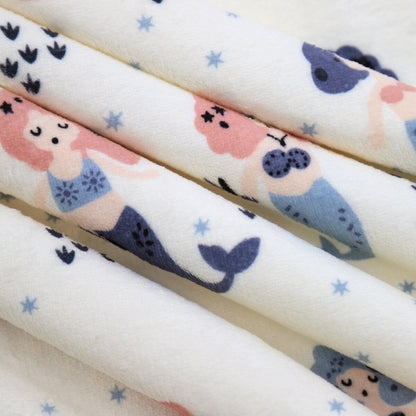 Coperta per bambini in pile di flanella morbida stampata Sherpa, 40 x 50 pollici, sirena rosa con base bianca