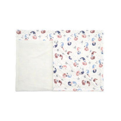 Coperta per bambini in pile di flanella morbida stampata Sherpa, 40 x 50 pollici, sirena rosa con base bianca