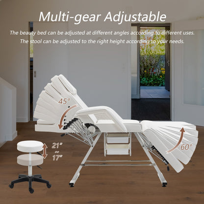 Poltrona da massaggio professionale per salone di bellezza, lettino pieghevole per ciglia con sgabello idraulico, poltrona da massaggio regolabile per il viso