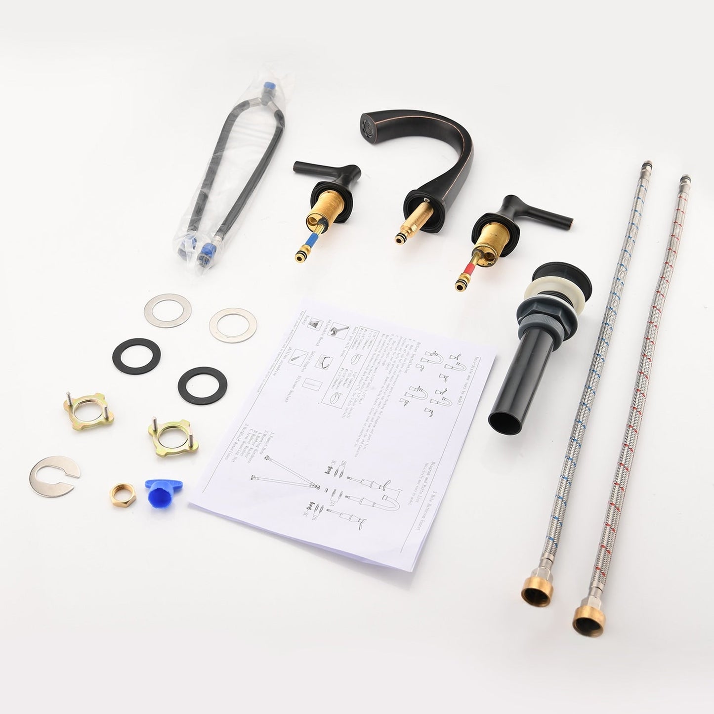 Proox 8 Widespread Bathroom SpotShield Rubinetto per lavabo con gruppo di scarico