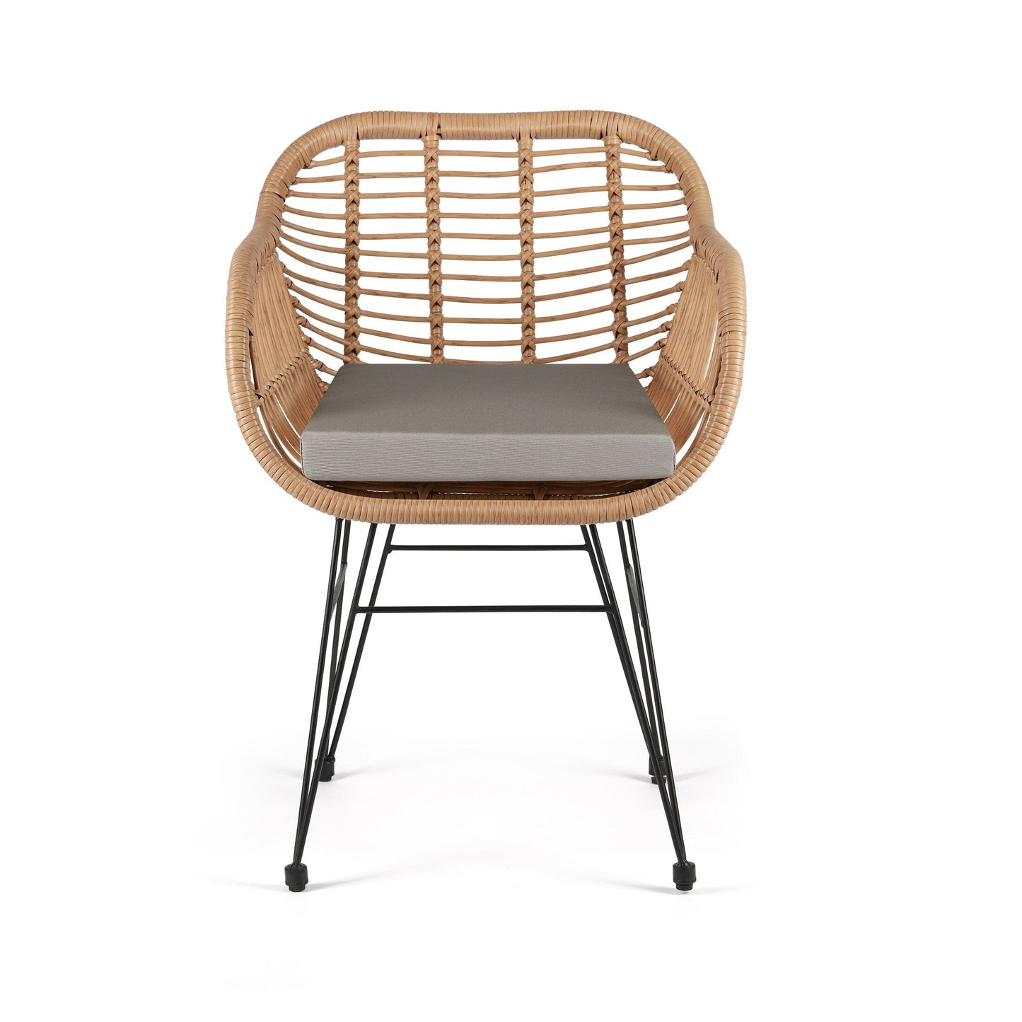 Set da bistrot da esterno in vimini Crescent da 3 pezzi con cuscini